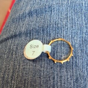 Gold Ring 14k gold with Beaded Edge - Size 7